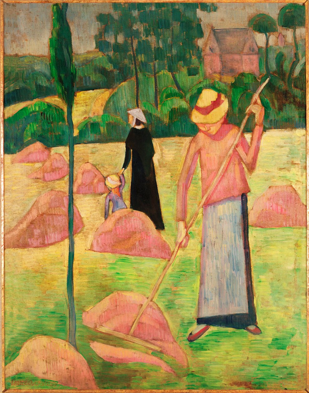 Žena s hráběmi ... (olej na plátně) od Emile Bernard