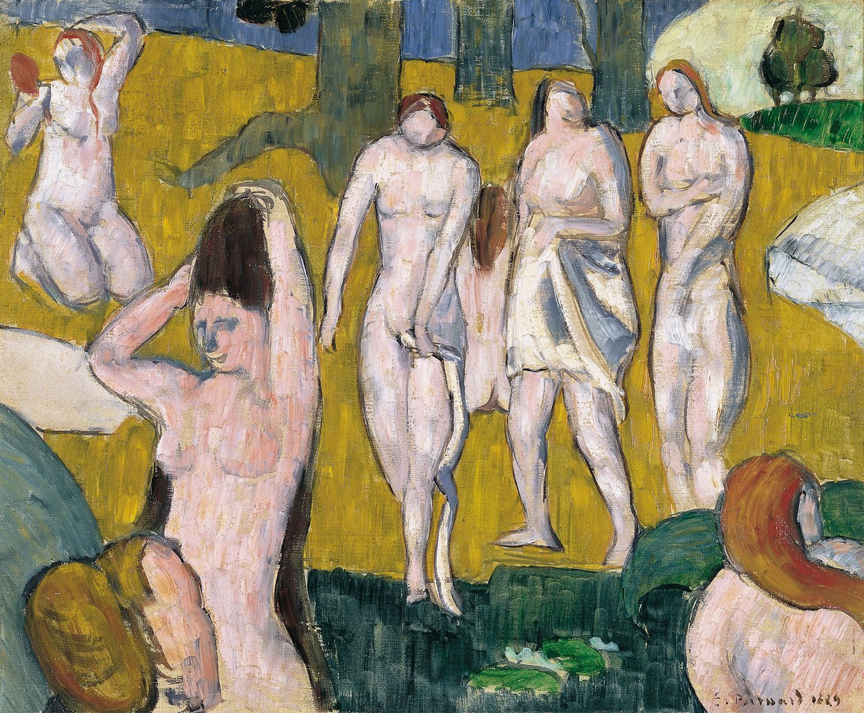 Ženy koupání od Emile Bernard