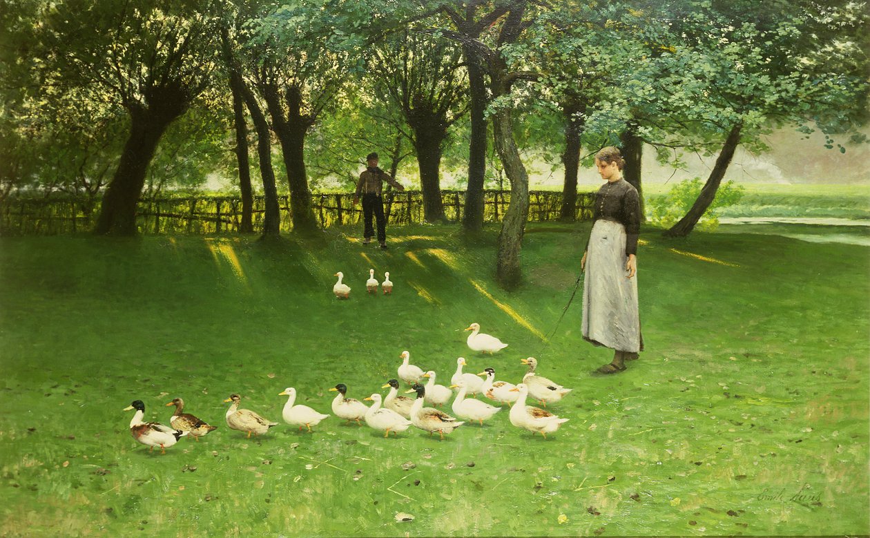 Kachní dívka, počátek 80. let 19. století od Emile Claus