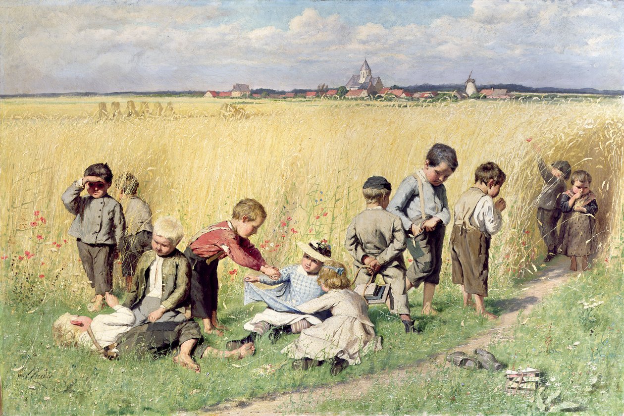 Cesta do školy od Emile Claus