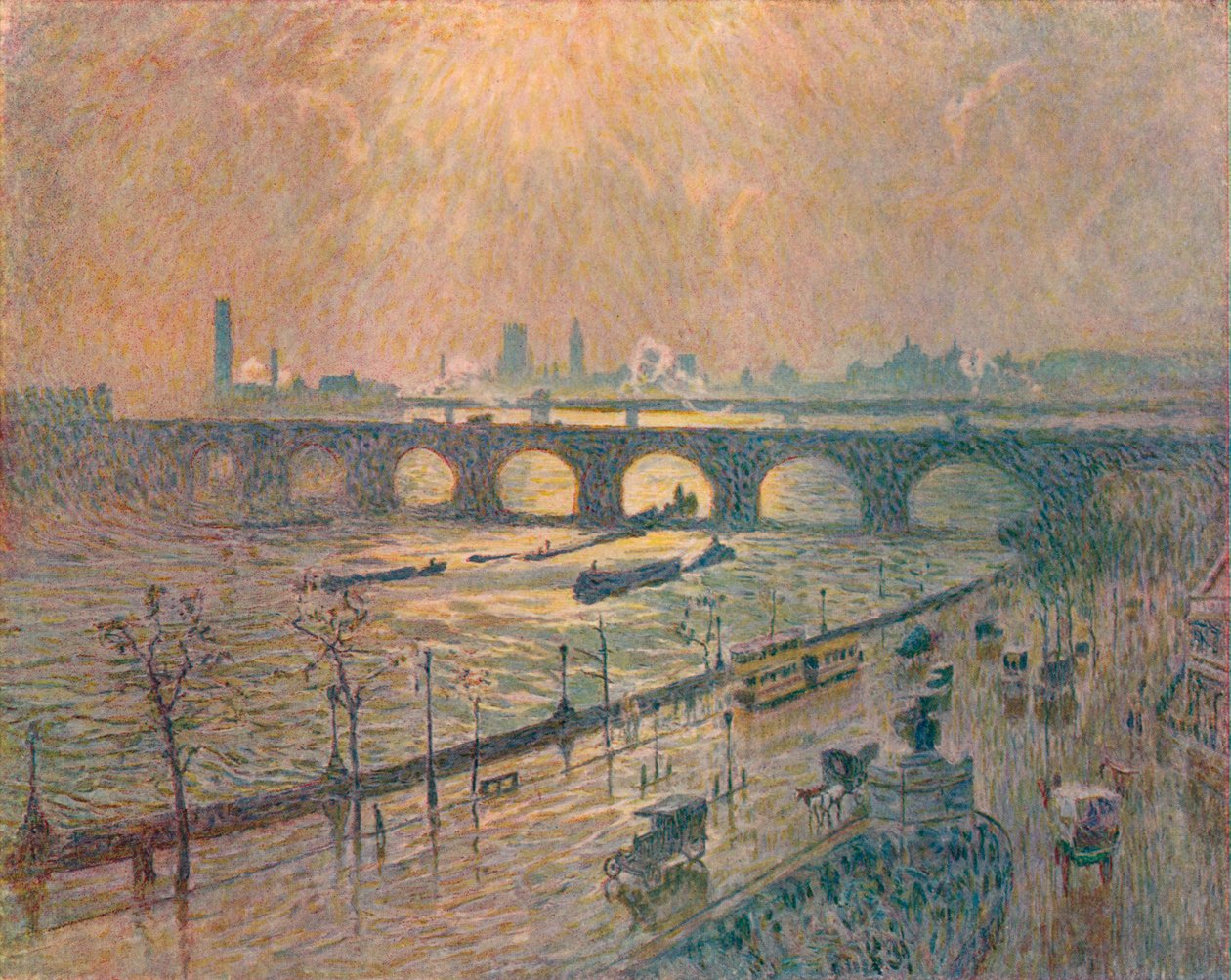 Waterloo Bridge - Deštivý den, c1917 od Emile Claus