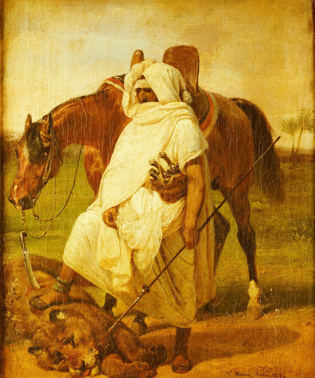 Lovec lvů, 1833 od Emile Jean Horace Vernet