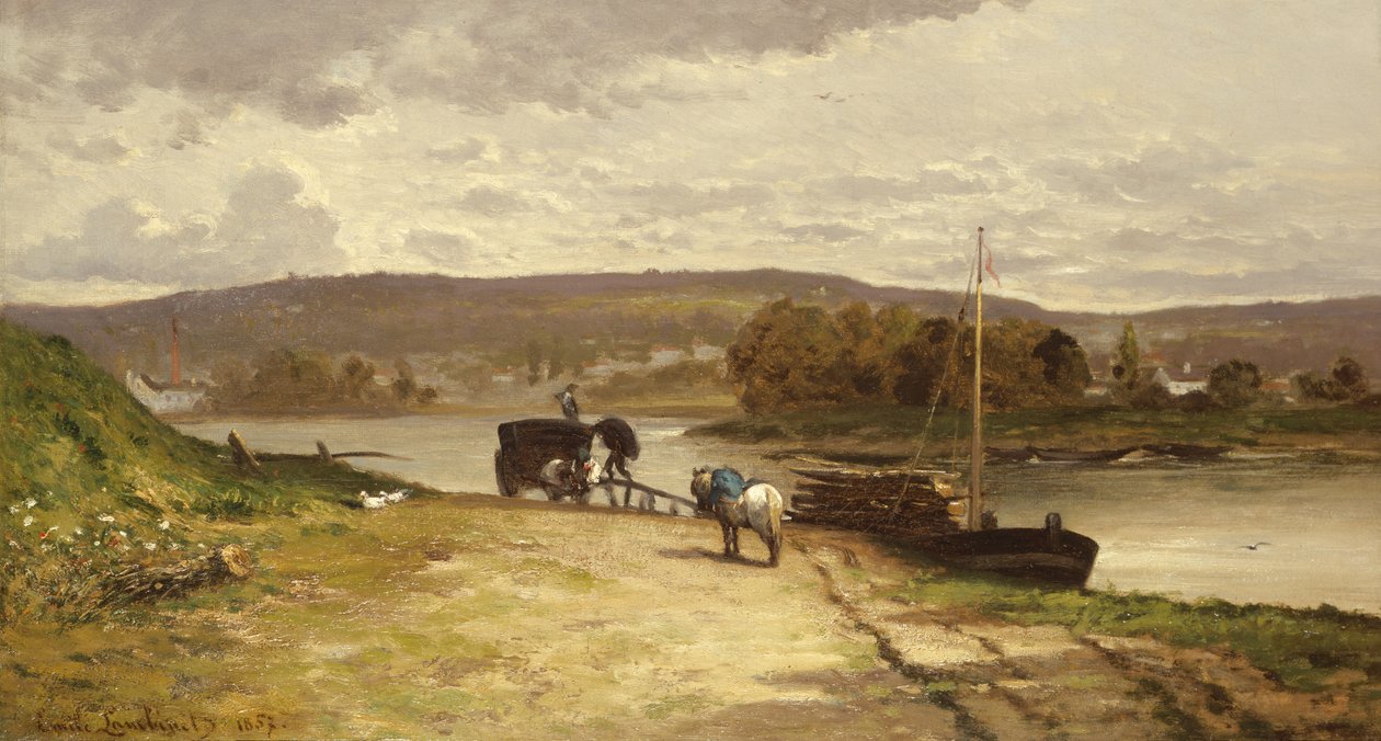 Říční krajina, 1837 od Emile Lambinet