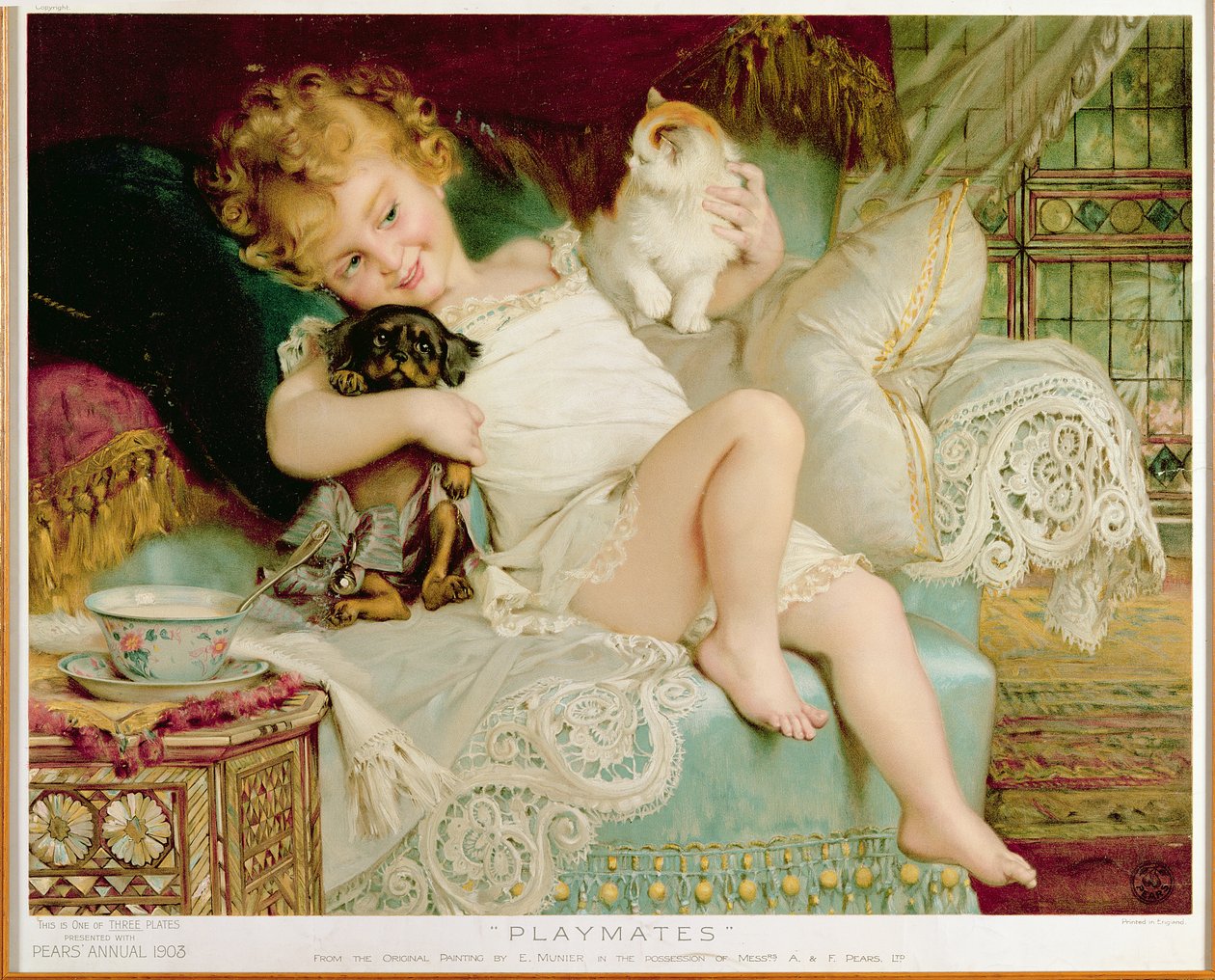 Playmates, z Pears Annual, 1903 od Emile Munier