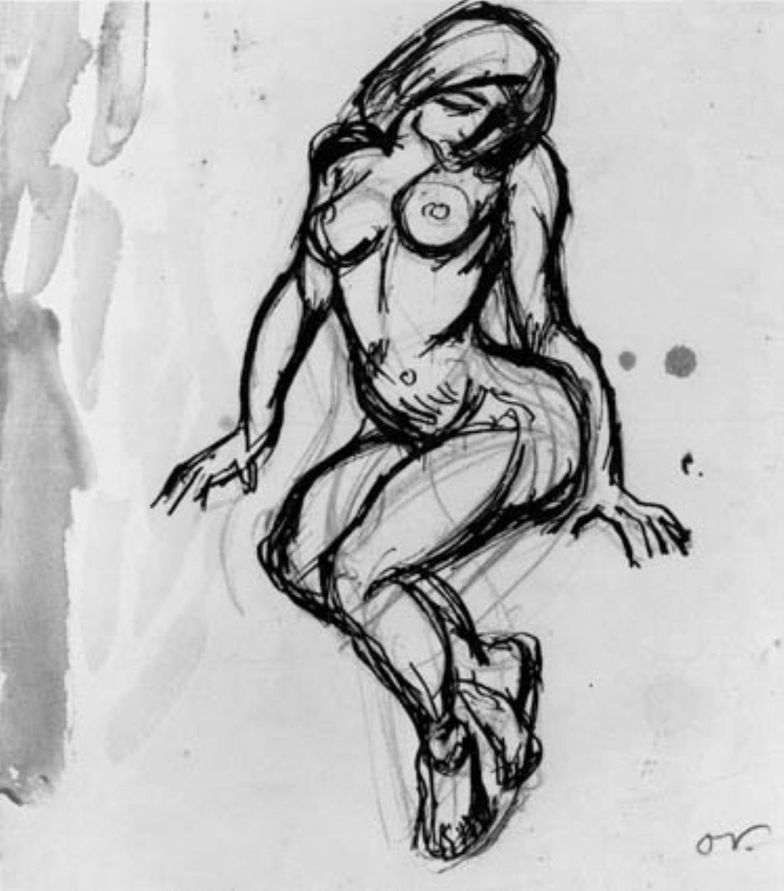 Sedící modelka, otočená doleva. od Emile Othon Friesz