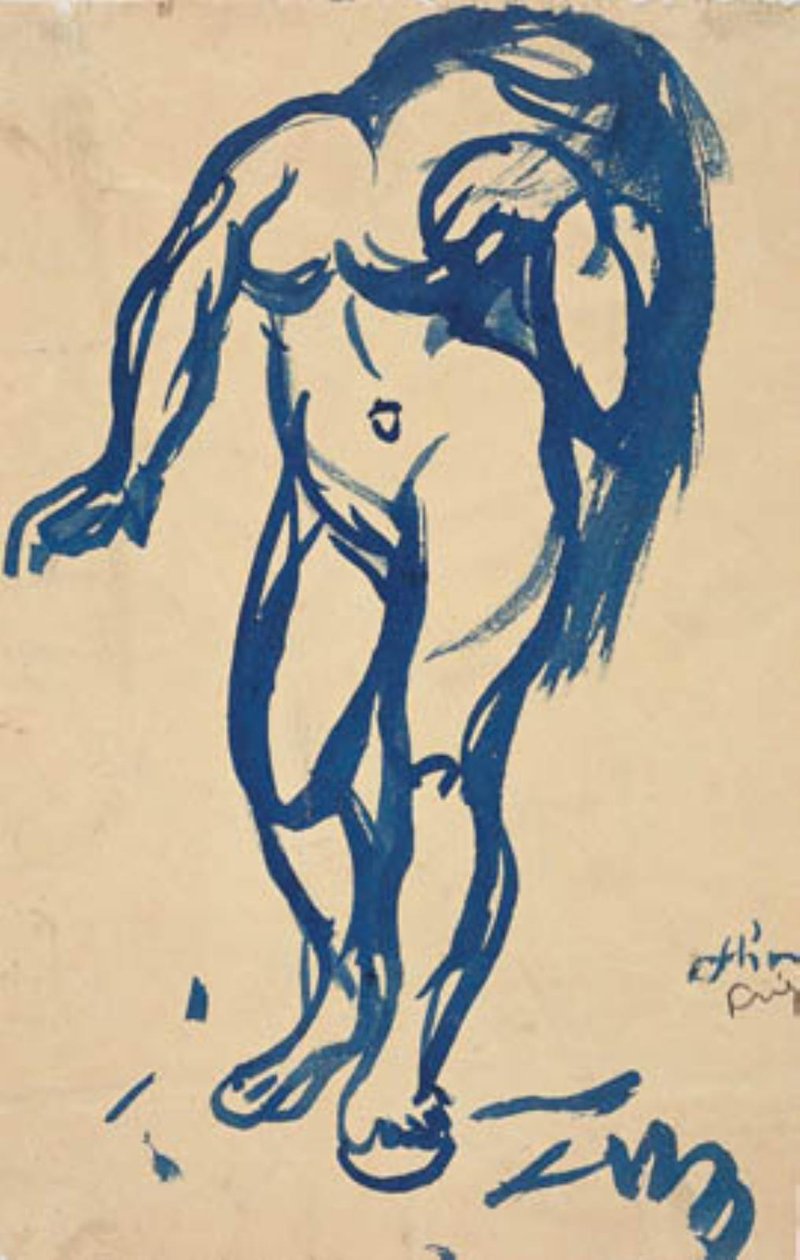 Stojící žena s rozpuštěnými vlasy. od Emile Othon Friesz