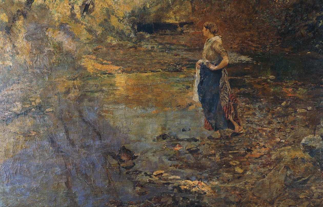 Laundress, Emilio Gola (1851-1923) od Emilio Gola