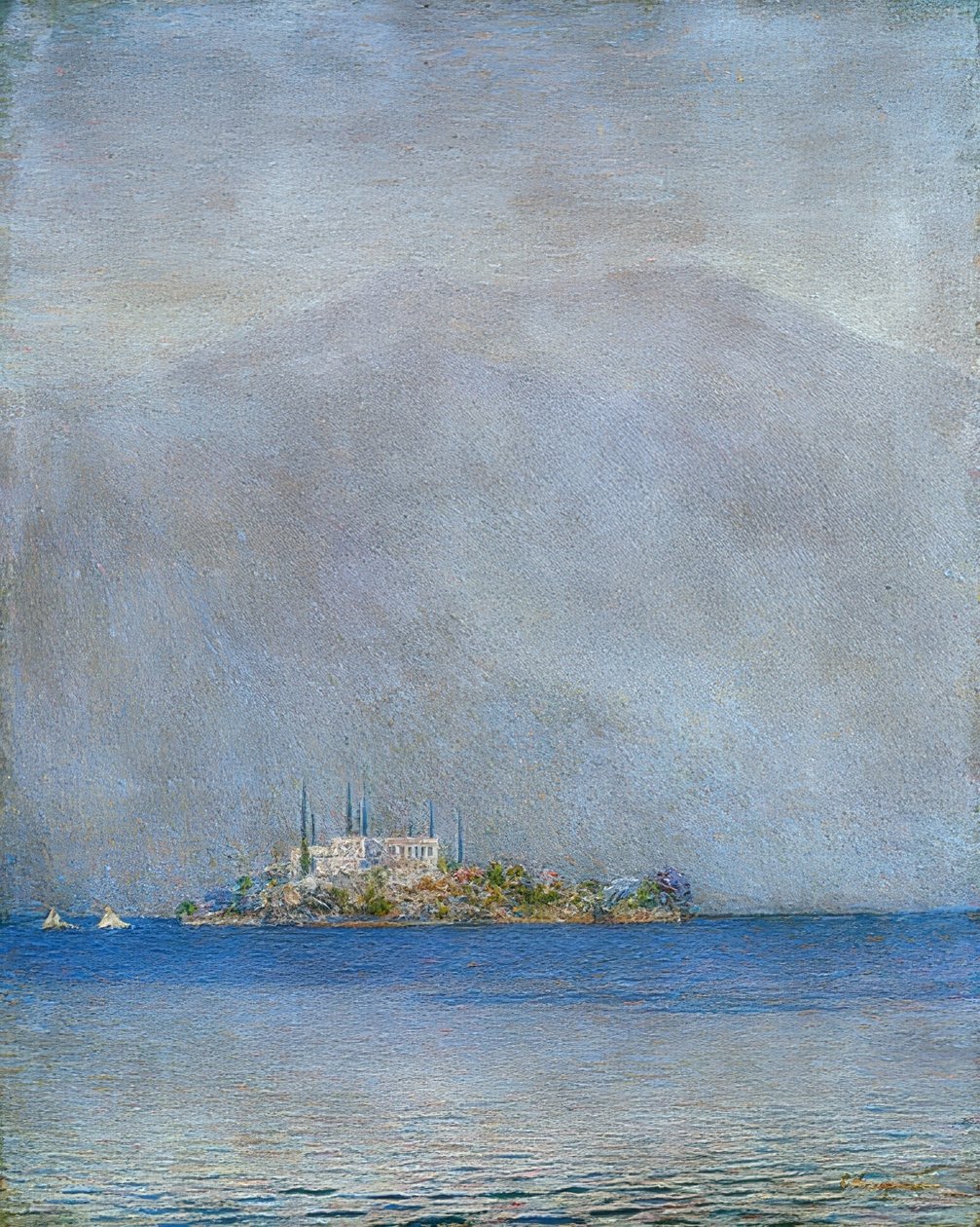 Ostrov San Giulio od Emilio Longoni