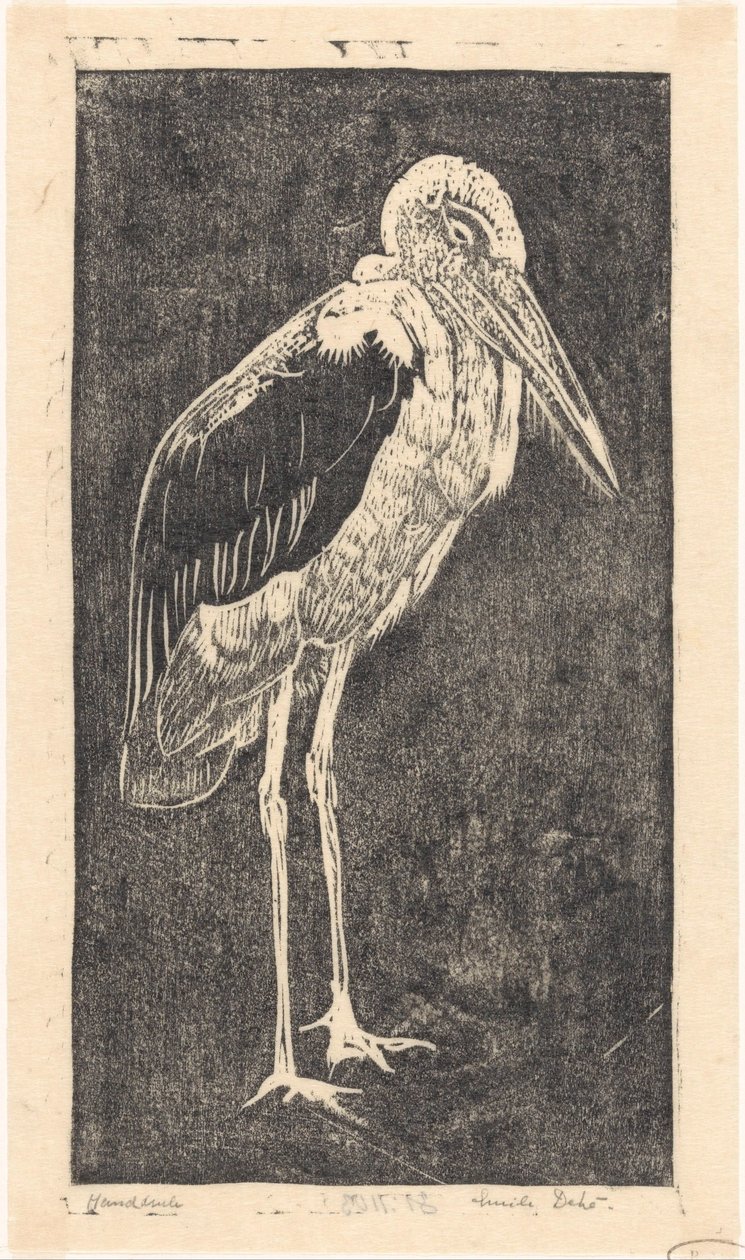 Marabou od Emilius Wilhelmus Dehé (signed by artist)