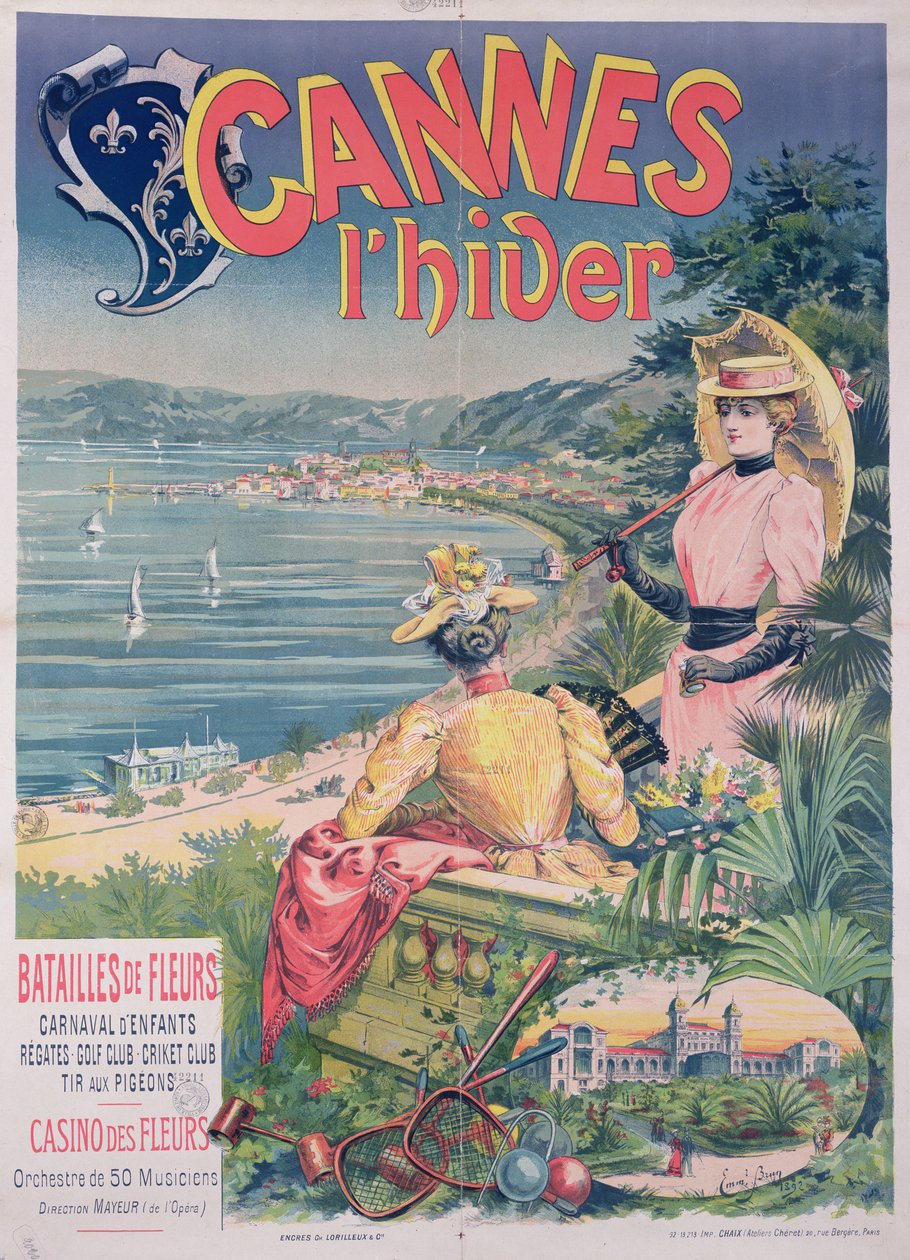 Plakát inzerující Casino des Fleurs, Cannes v zimě, 1892 od Emmanuel Brun