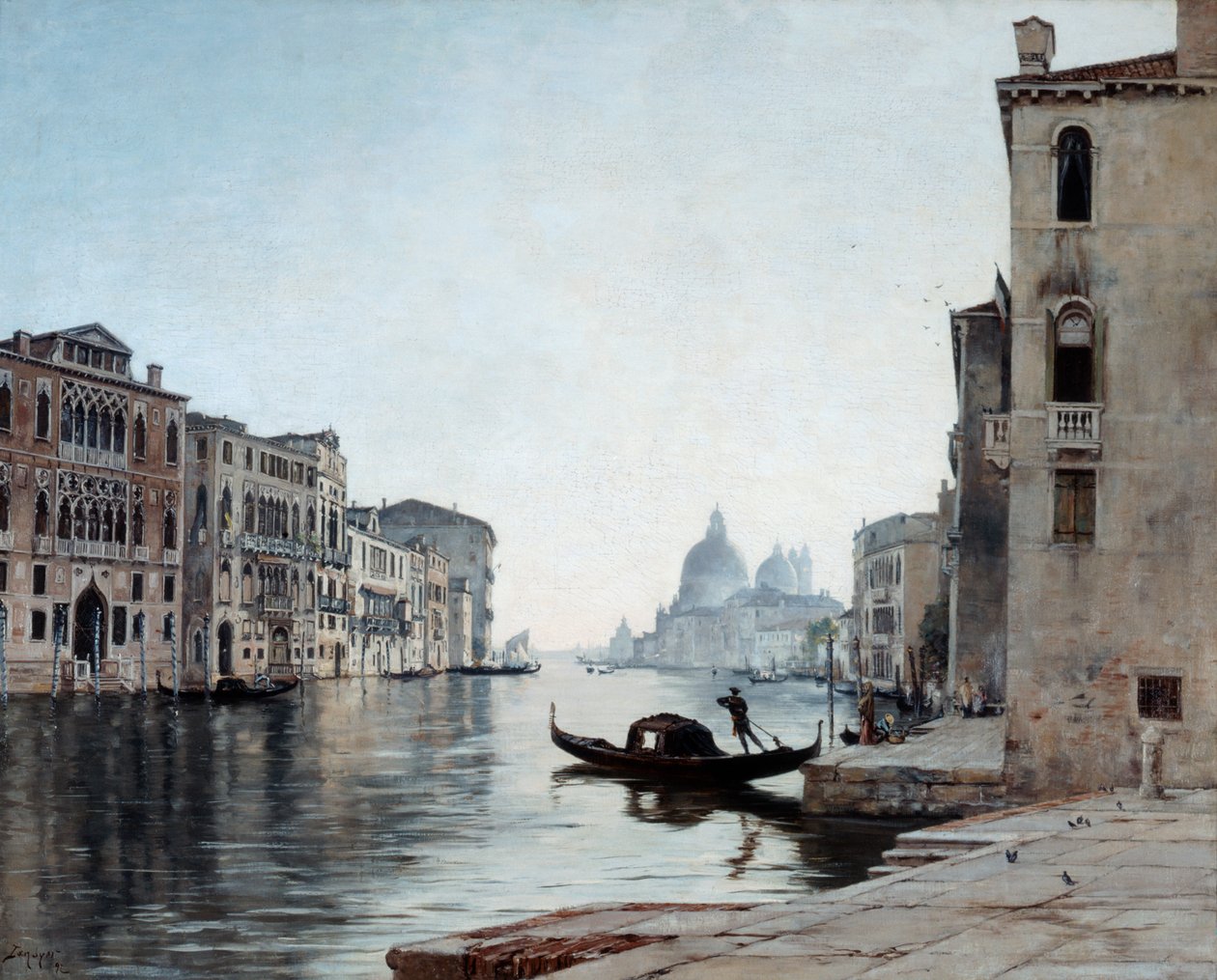 Gondola na Canal Grande, 1892. od Emmanuel Lansyer