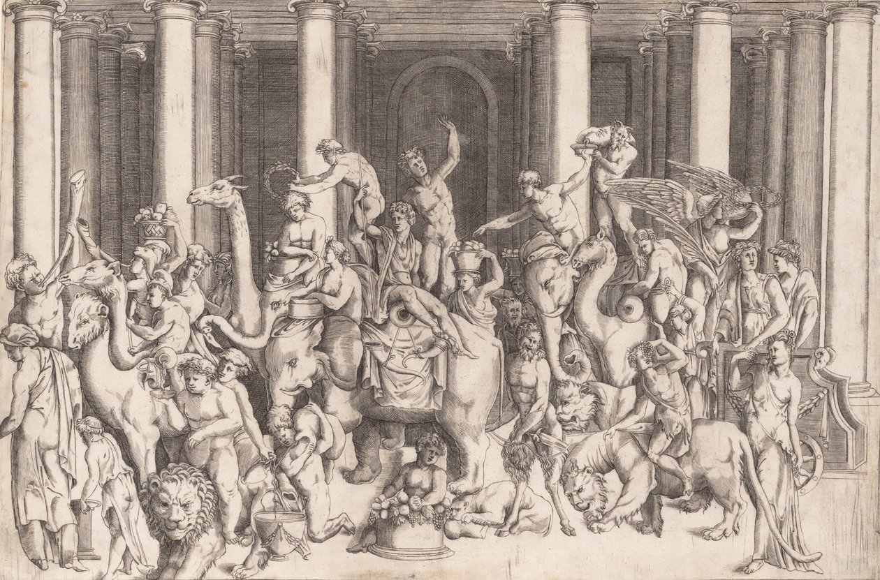 Indický triumf Bacchus, ca. 1542. od Enea Vico.