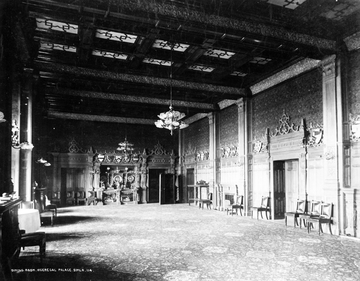 Jídelna viceregal Lodge, Simla, c.1890 od English Photographer