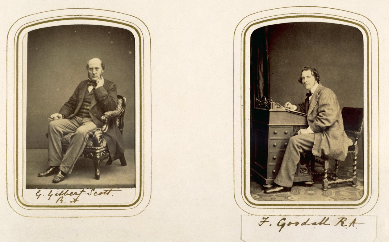 Portréty George Gilberta Scotta a Fredericka Goodalla (sépiová fotografie) od English Photographer