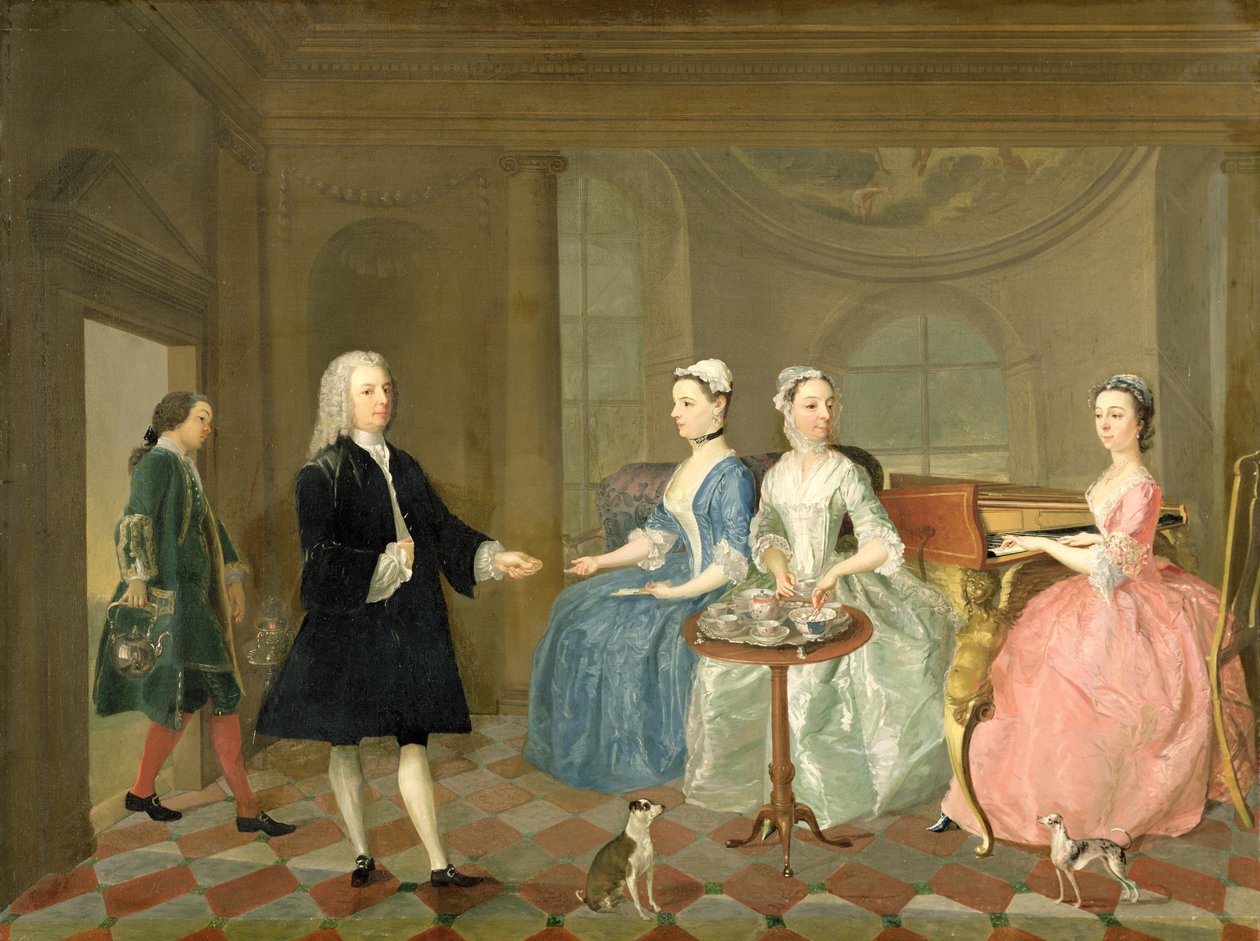 Rodina se podává s čajem, c.1740-45 od English School