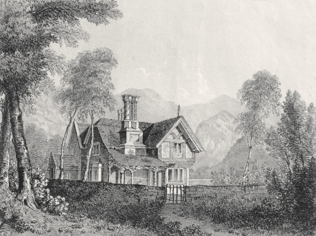 Chata v krajině, ze sešitu Michaela Faradaye, 1825 od English School