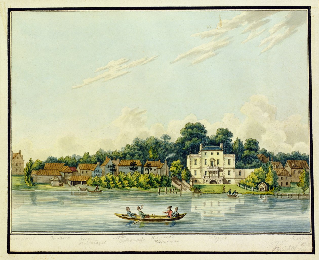 Alexander Popes Twickenham Villa, cca 1800 (wc na papíře) od English School