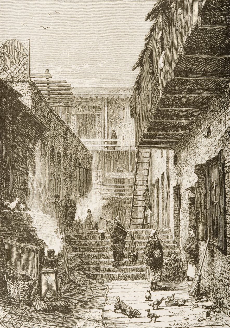 Alley v čínské čtvrti, San Francisco, Kalifornie, z 