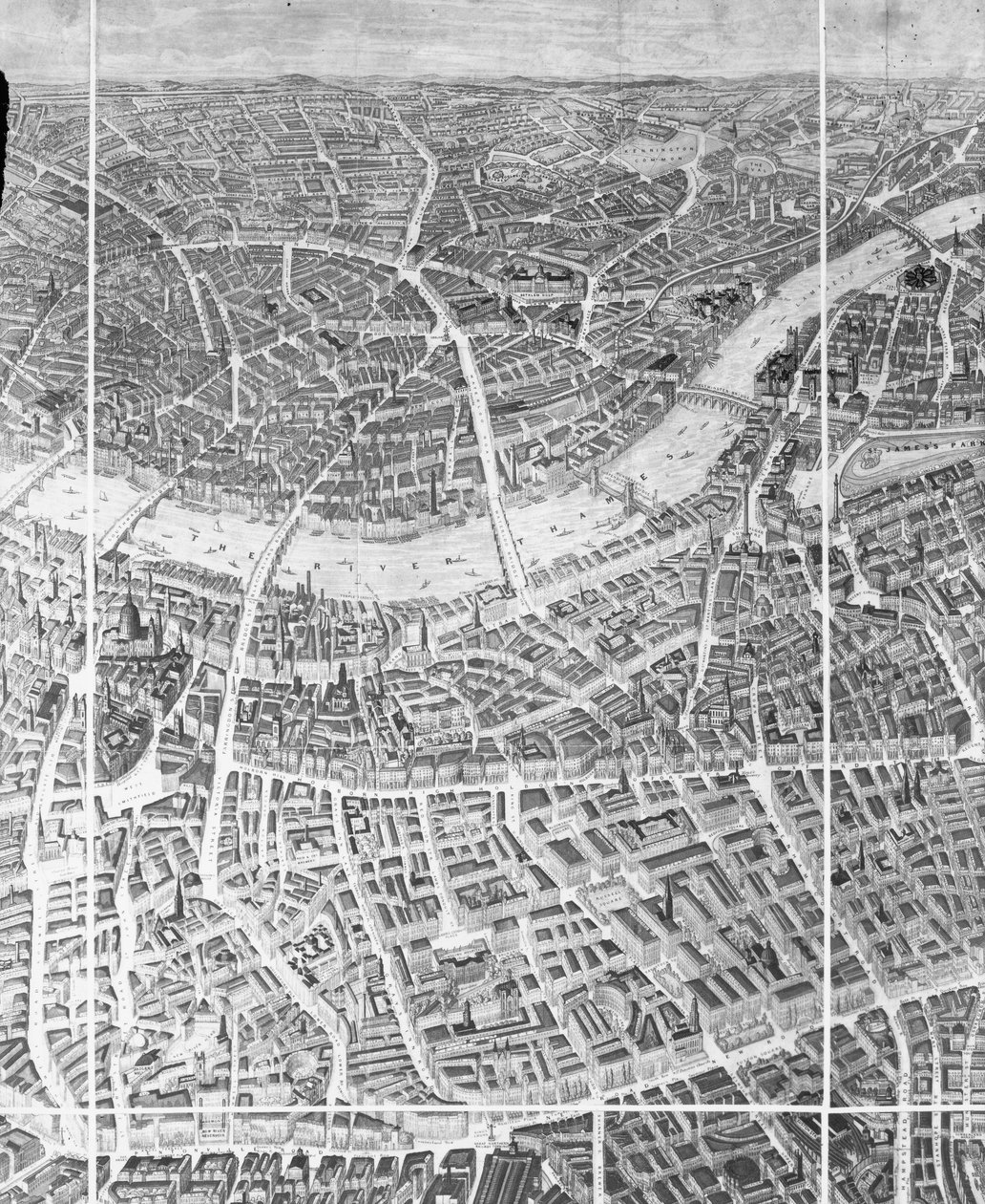 Balloon View of London, 1851 od English School