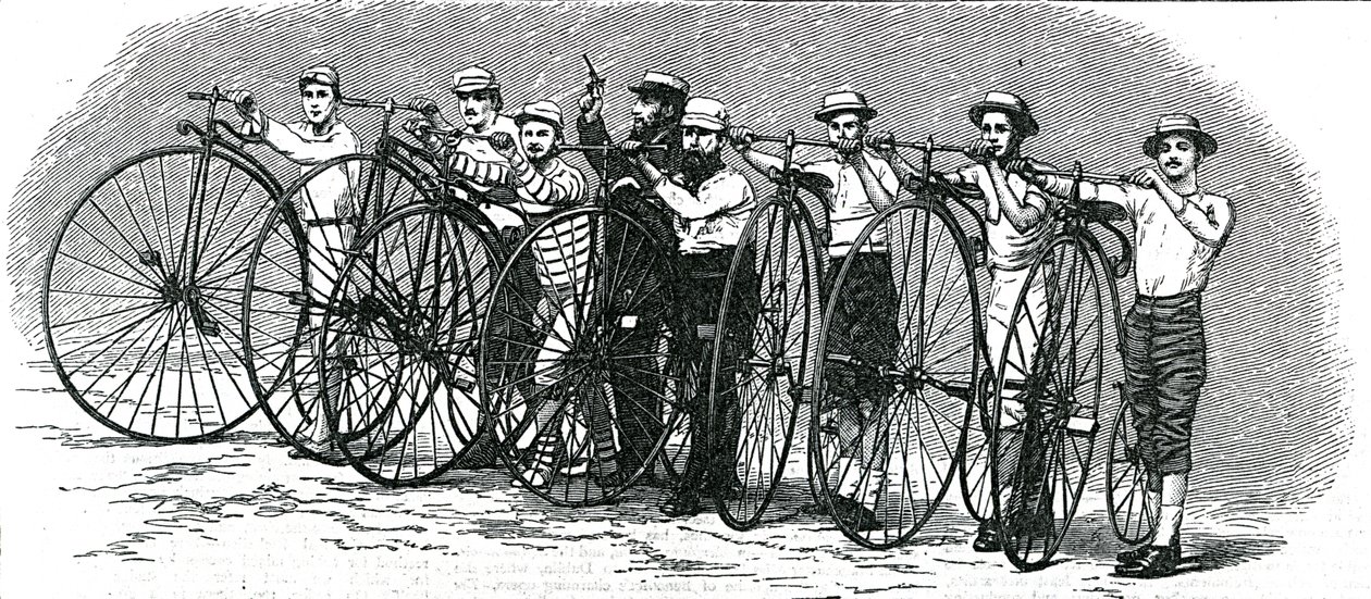 Cyklistický závod z Bath do Londýna - Start, ilustrace z 