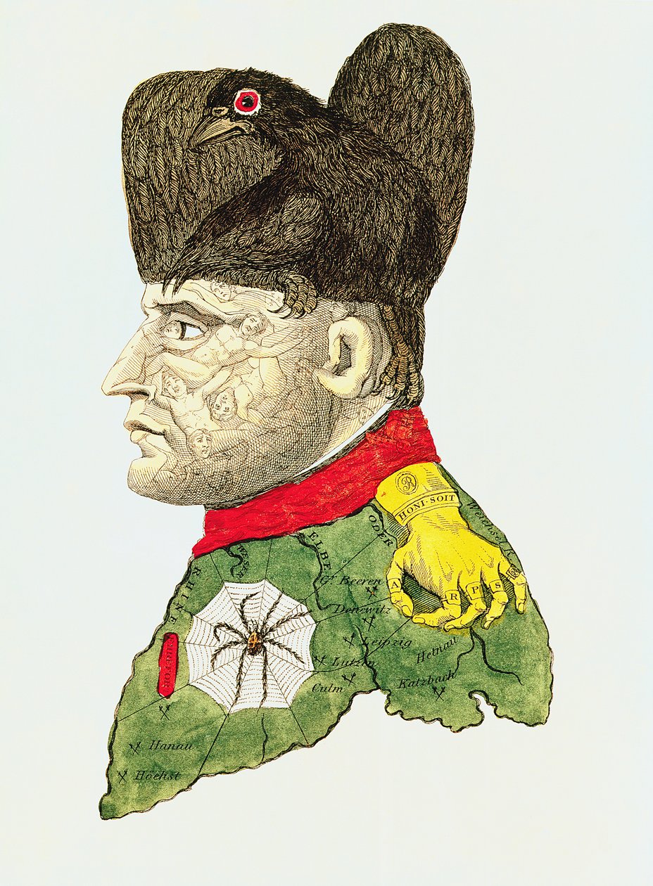 Karikatura Napoleona Bonaparta (1769-1821) (barevná rytina) od English School