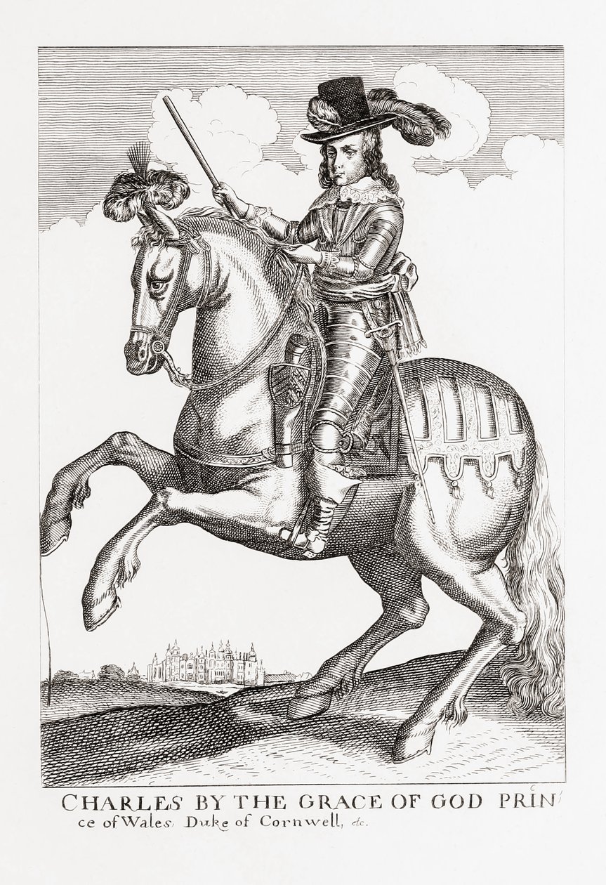 Karel I., král Anglie, Skotska a Irska, 1600-1649, z Woodburns Gallery of Rare Portraits, pub. 1816. od English School
