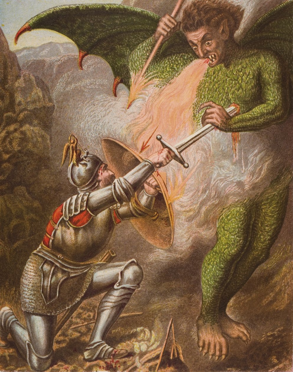 Christianův konflikt s Apollyonem, ilustrace z 