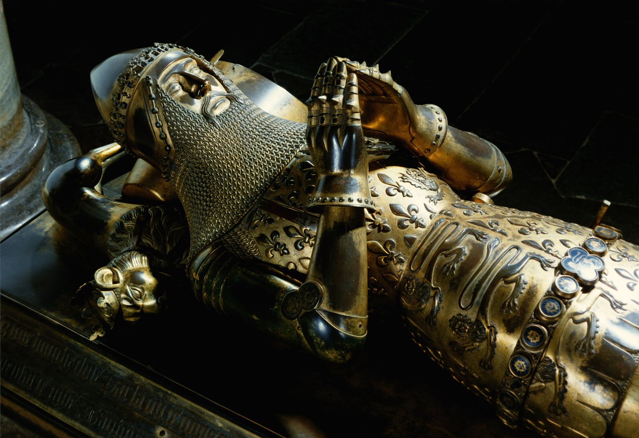 Podobizna Edwarda Černého prince, 1376 (zlacený bronz) (viz také 122668) od English School