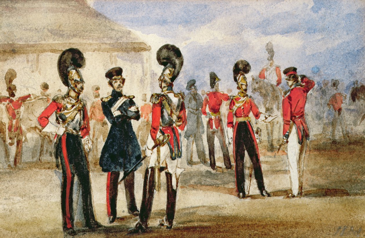 First Life Guards, 1835 (wc na papíře) od English School