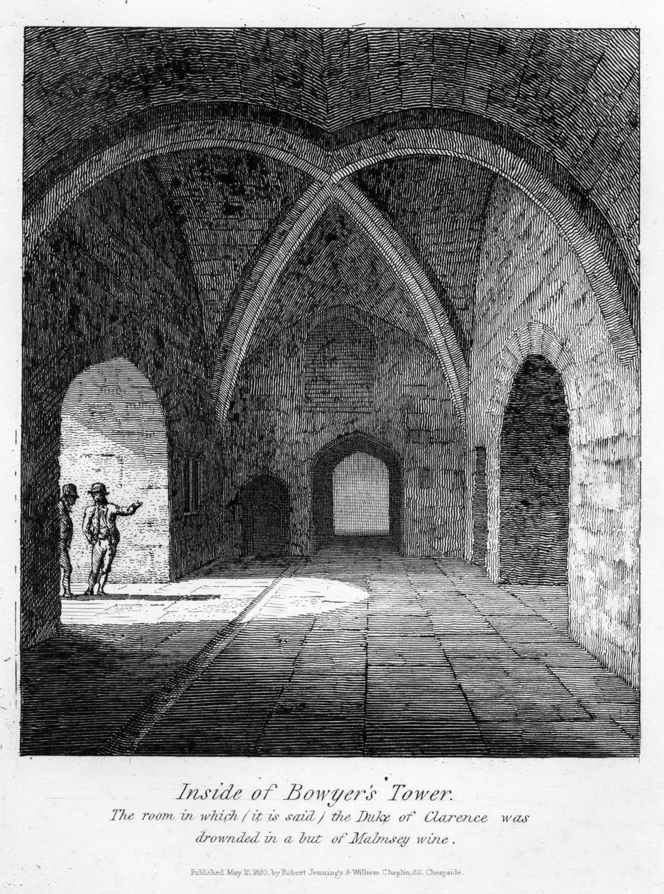 Uvnitř Bowyerovy věže, 1830 od English School