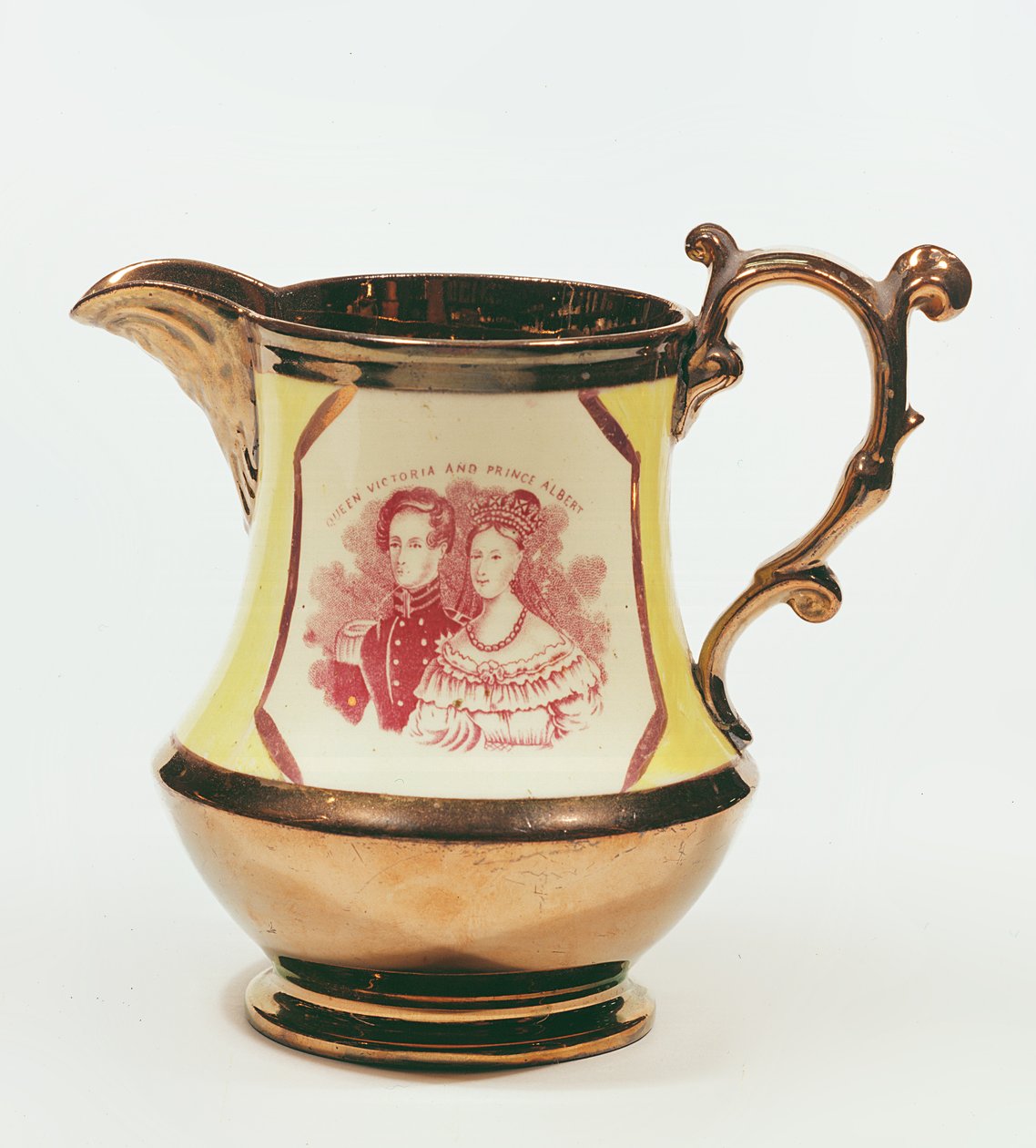 Džbán Lustreware na památku svatby královny Viktorie, 1840 (keramika) od English School