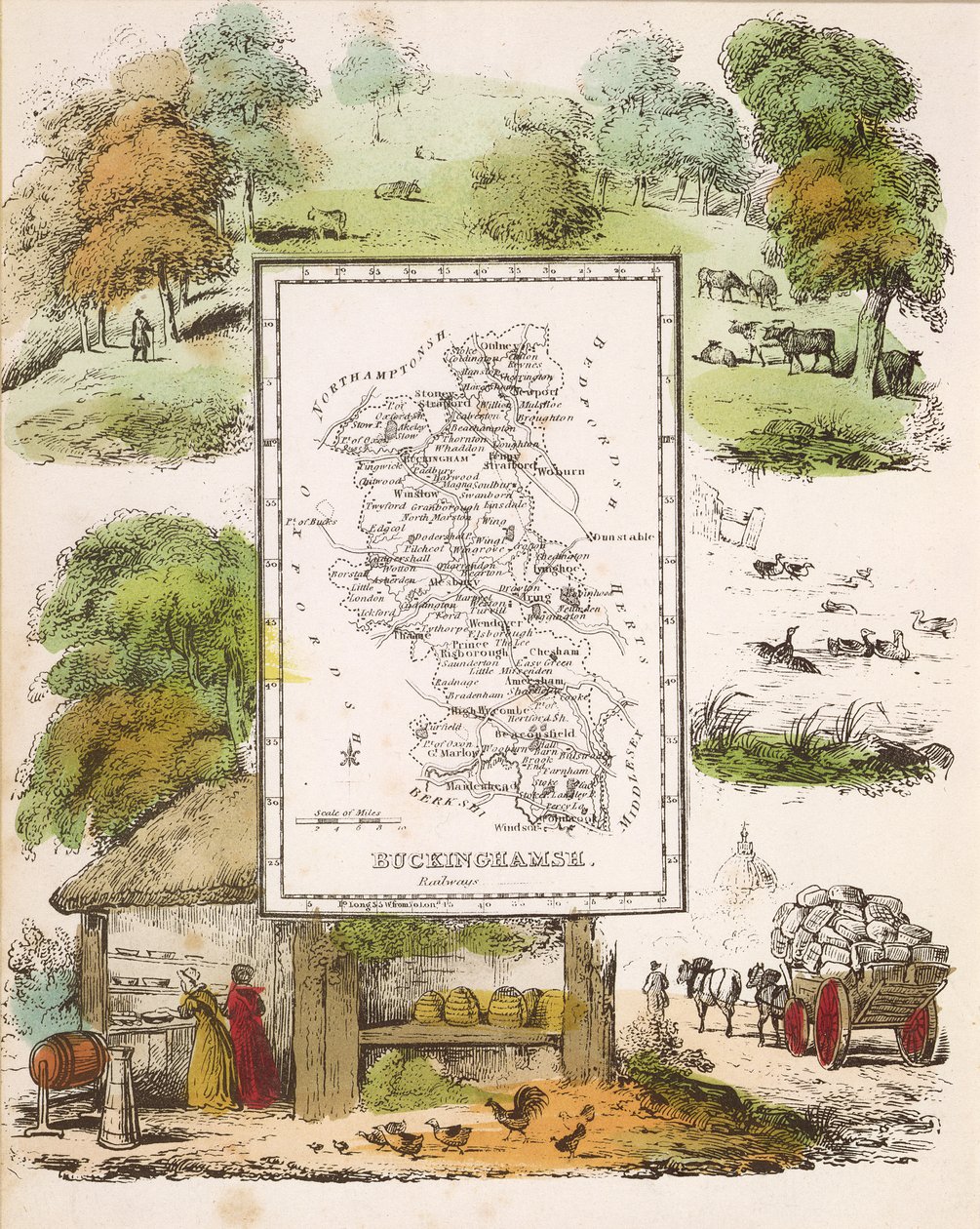 Mapa Buckinghamshire od English School