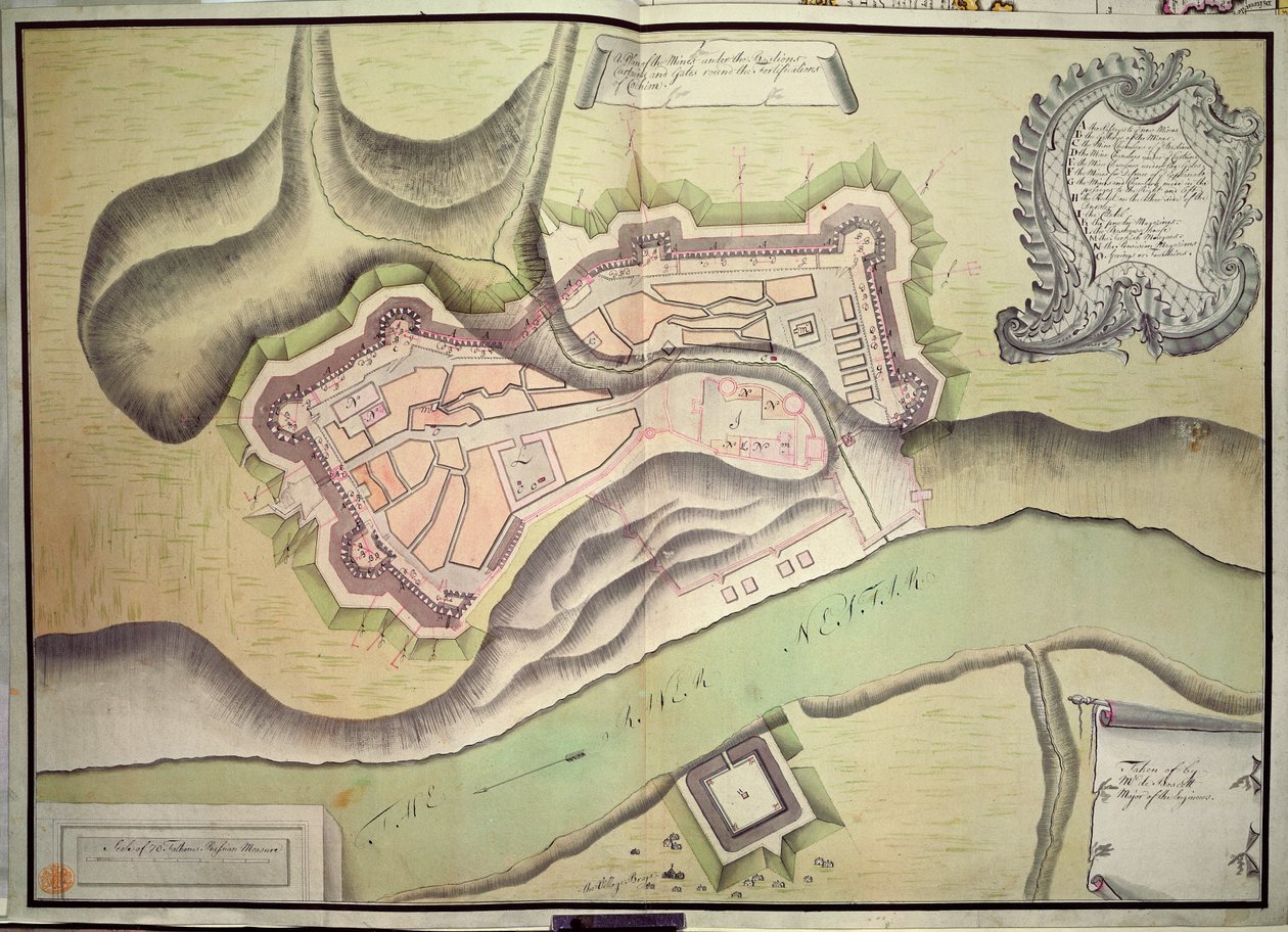 Mapa Cochin, Indie (inkoust na papíře) od English School