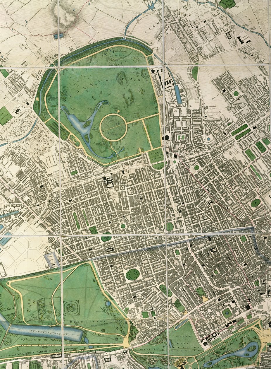Mapa Regent Street, c.1830 (viz také 70176) od English School