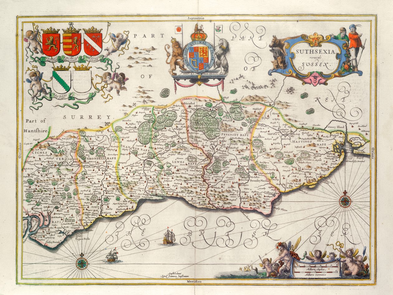 Mapa Sussexu od English School