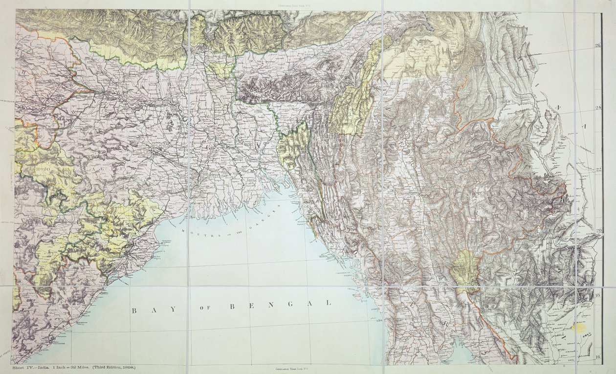 Mapa Bengálského zálivu, 1898 od English School