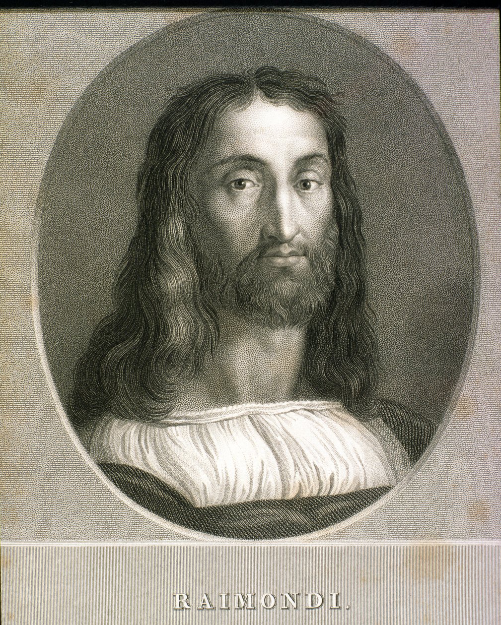 Marcantonio Raimondi (c.1480-c.1534) z „Gallery of Portraits“, publikované v roce 1833 od English School