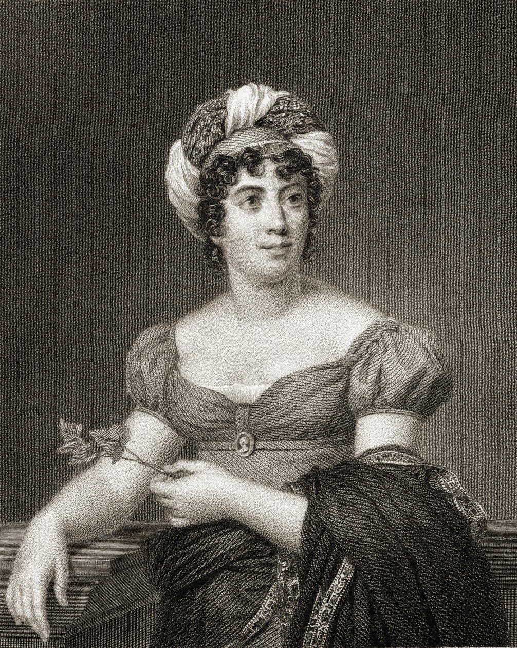 Mme de Stael, z knihy "The Gallery of Portraits", vydané v roce 1833 od English School