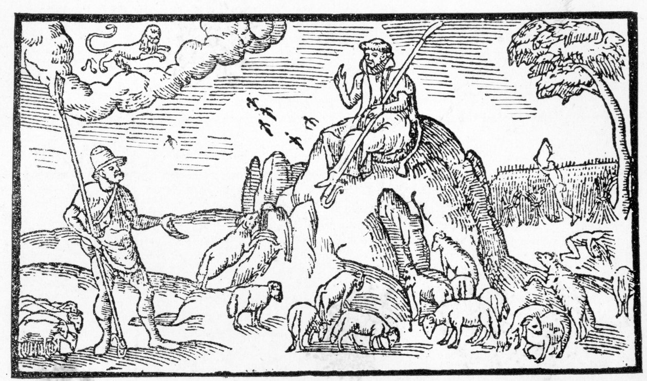 Měsíc červenec z „The Shepheardes Calender“ od Esmonda Spensera (1552–1599), faksimile originálu vydaného v roce 1579 od English School