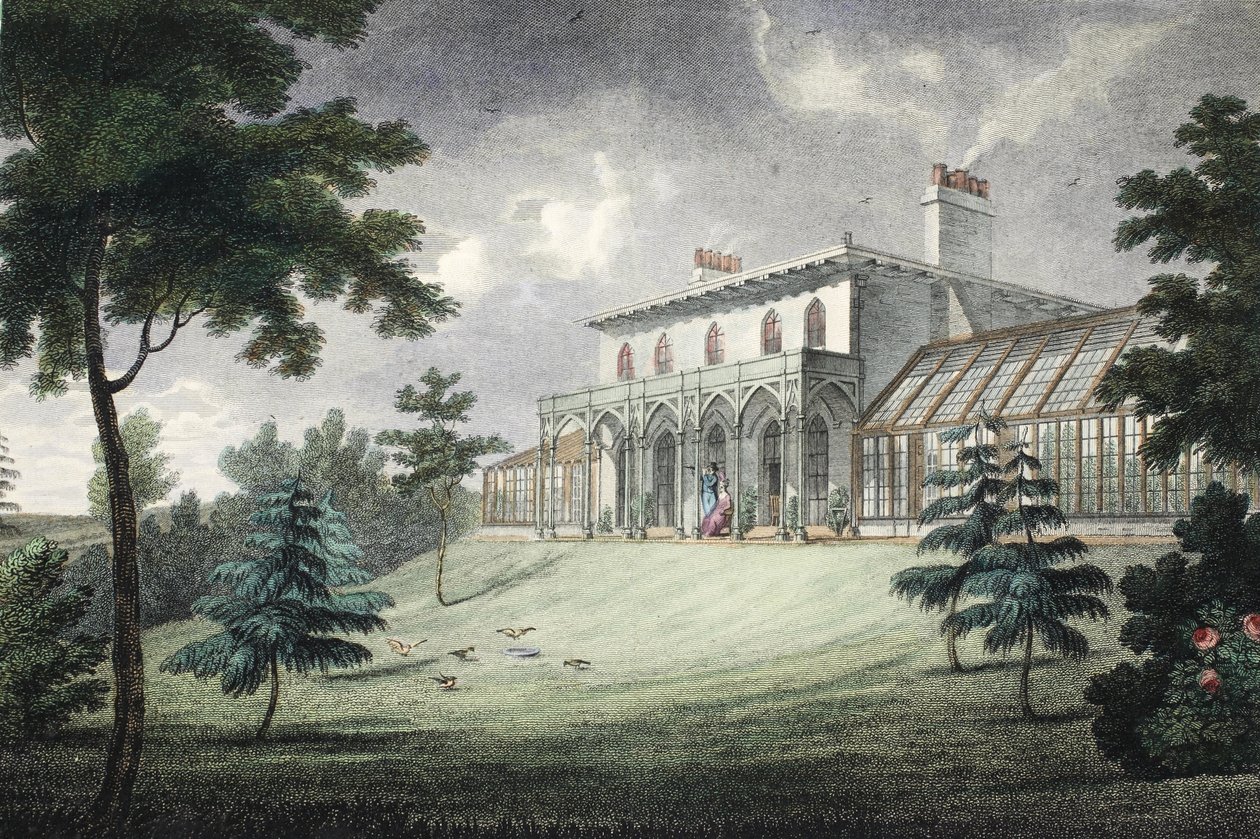 Mount Ararat, Wimbledon, hospoda. C. 1828 (ručně kolorovaná rytina) od English School