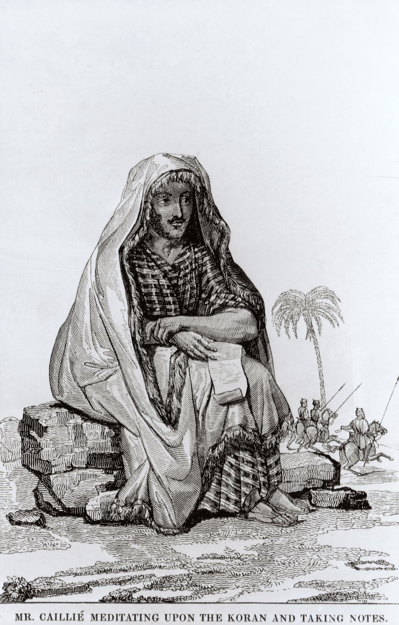 Pan Caillie (1799-1838) Medituje o Koránu a dělá si poznámky od English School
