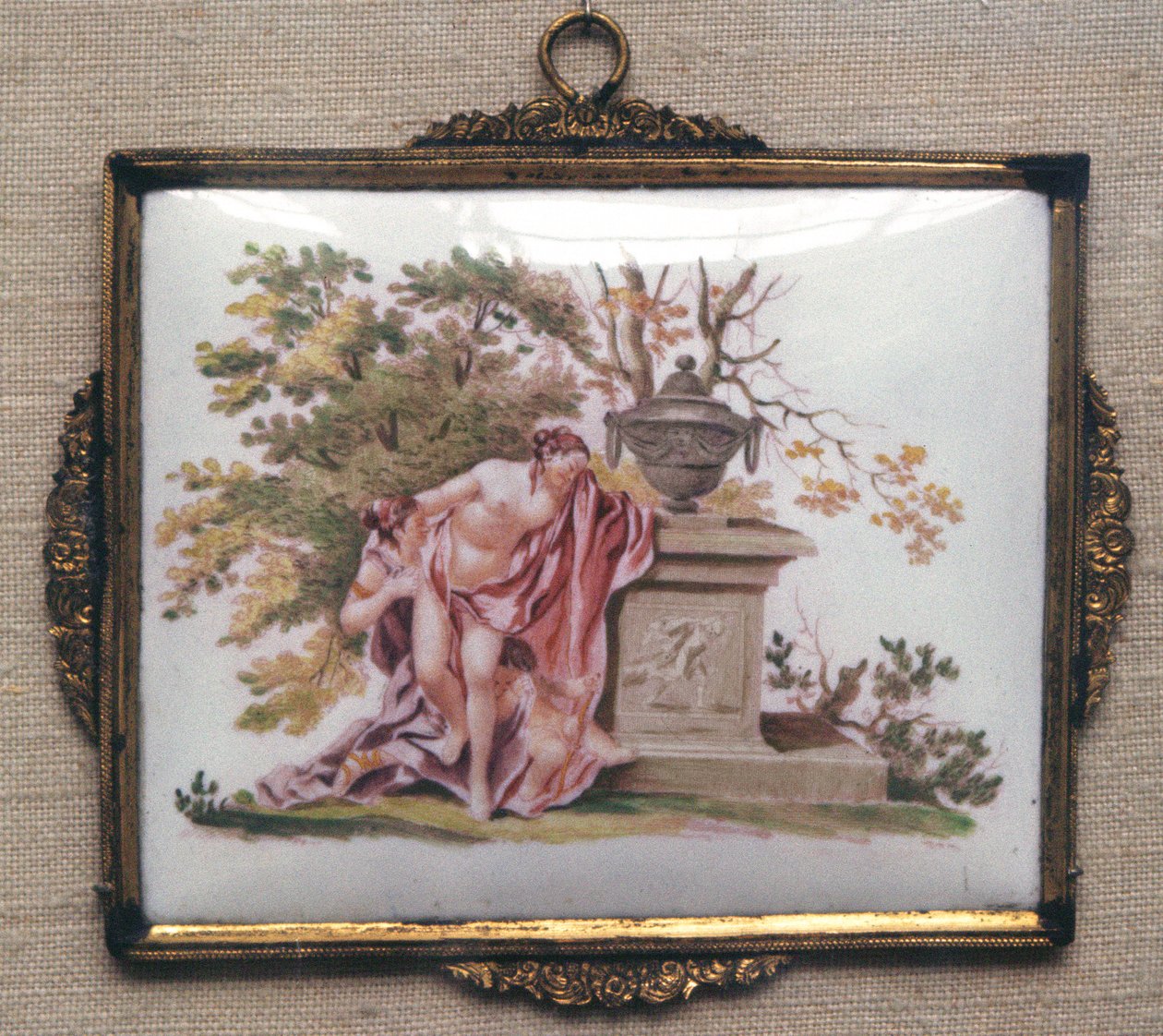 Plaketa zobrazující Venuši a Adonise, Birmingham, kolem 1755-60 (keramika) od English School