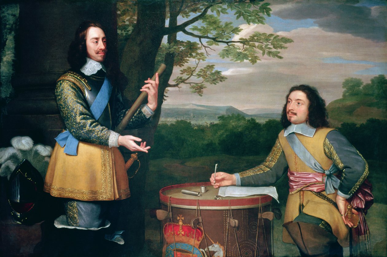 Portrét Karla I. (1600-49) a sira Edwarda Walkera (1612-77) od English School