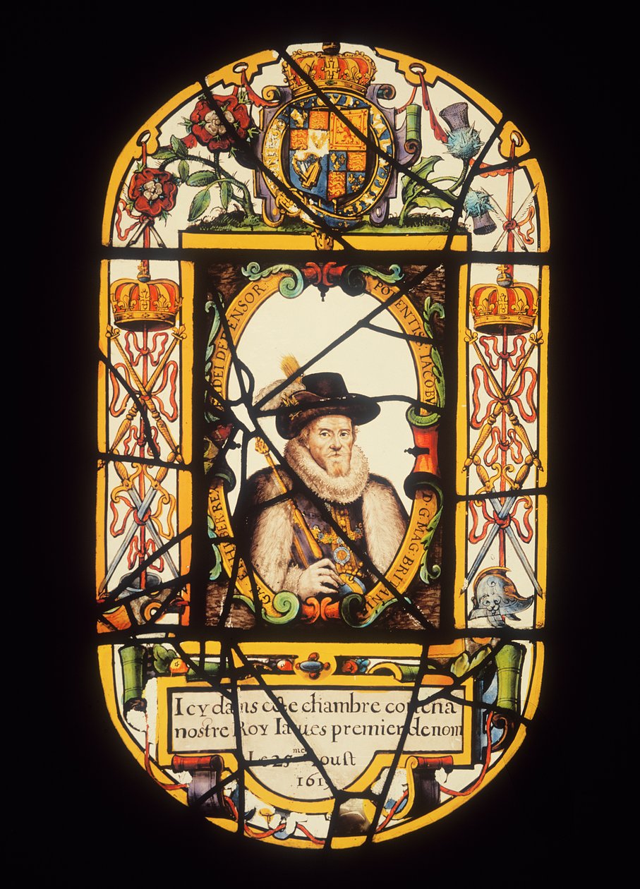 Portrét Jakuba I. (1566-1625) 1619 (sklo) od English School