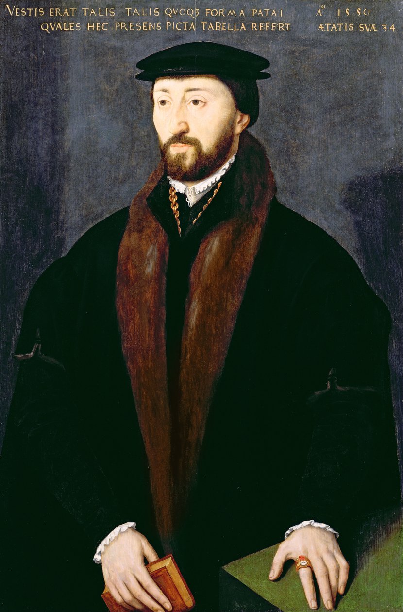 Portrét Richarda Patea (1516-88), mecenáše Corpus Christi College, Oxford 1550 od English School