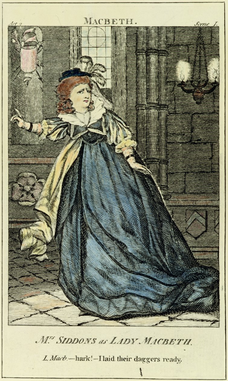 Sarah Siddons (1755-1831) jako Lady Macbeth od English School