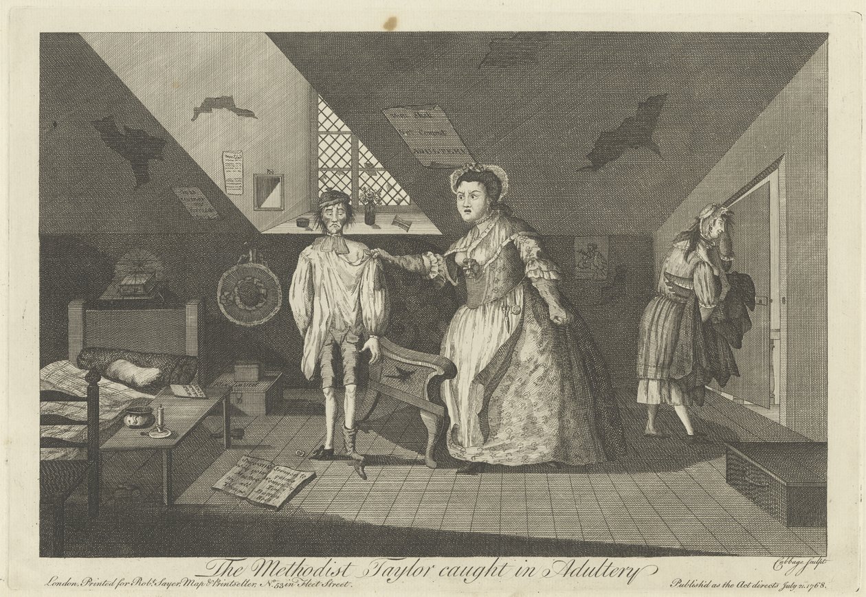 Metodista Taylor přistižen při cizoložství, 1768 od English School