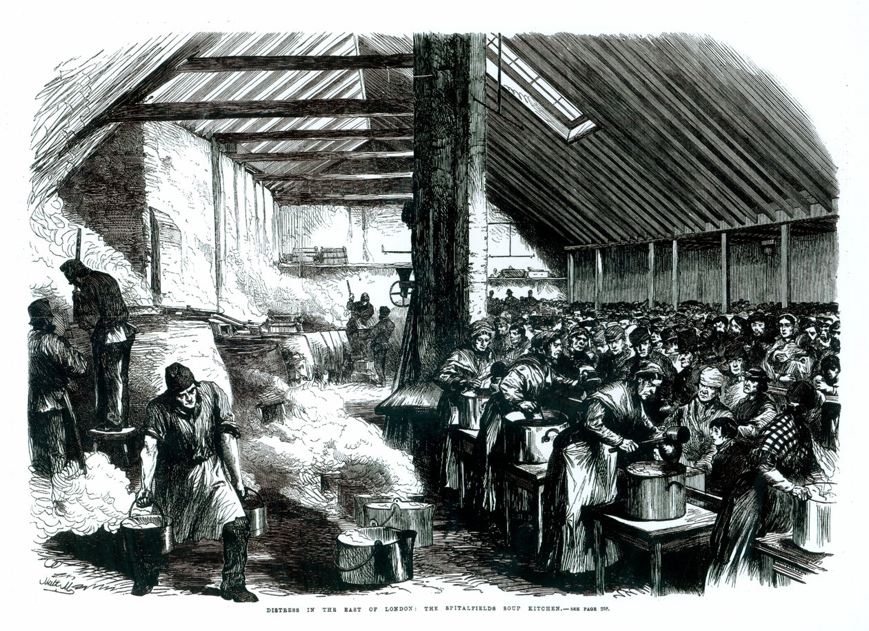 The Spitalfields Soup Kitchen, 1867 od English School