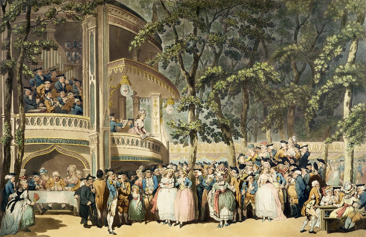 Vauxhall Gardens, R. Pollard, podle akvarelu Thomas Rowlandson (1756-1827) od English School