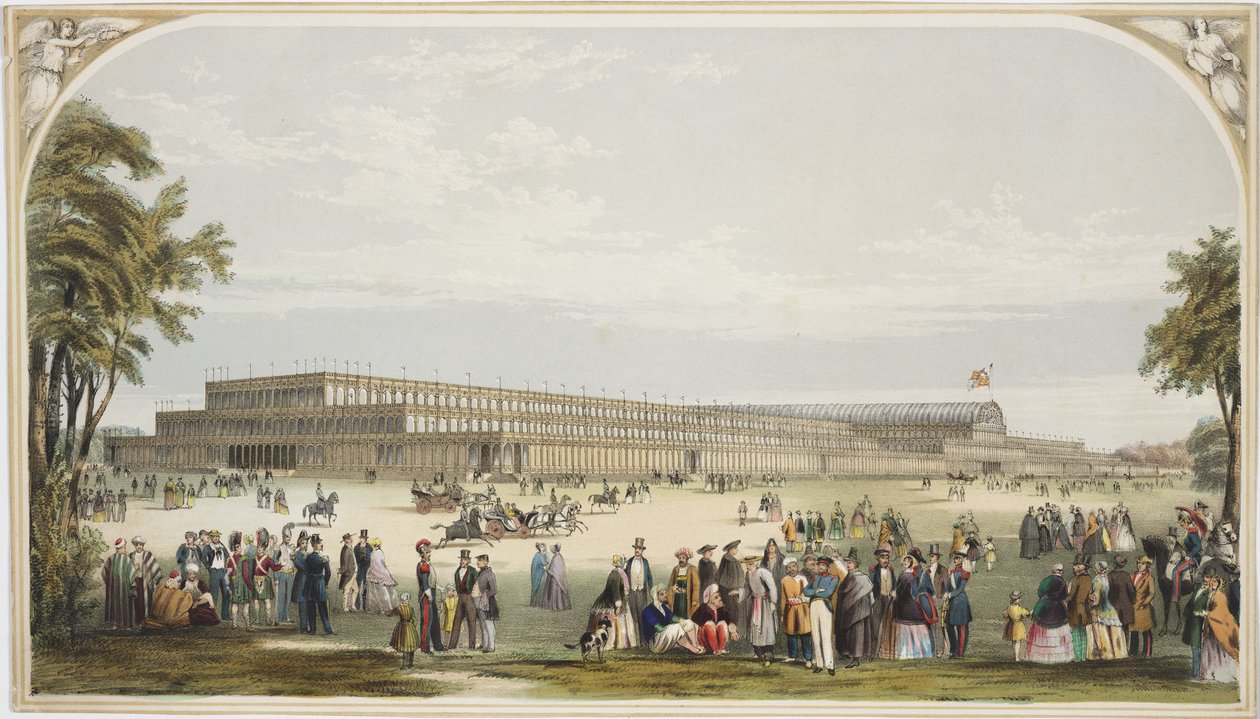 Pohled na Crystal Palace, Hyde Park, 1851 od English School